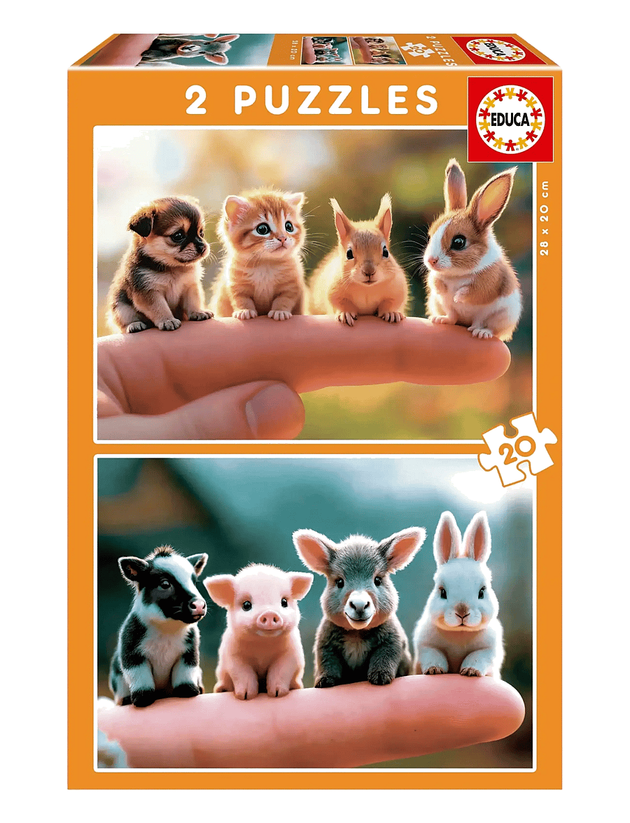 Educa - Educa 2X20 Baby Animals - klassiska pussel - multi - 0