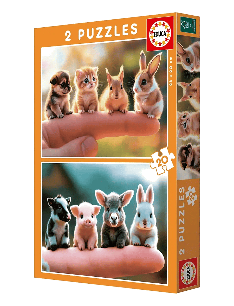 Educa - Educa 2X20 Baby Animals - klassiska pussel - multi - 1