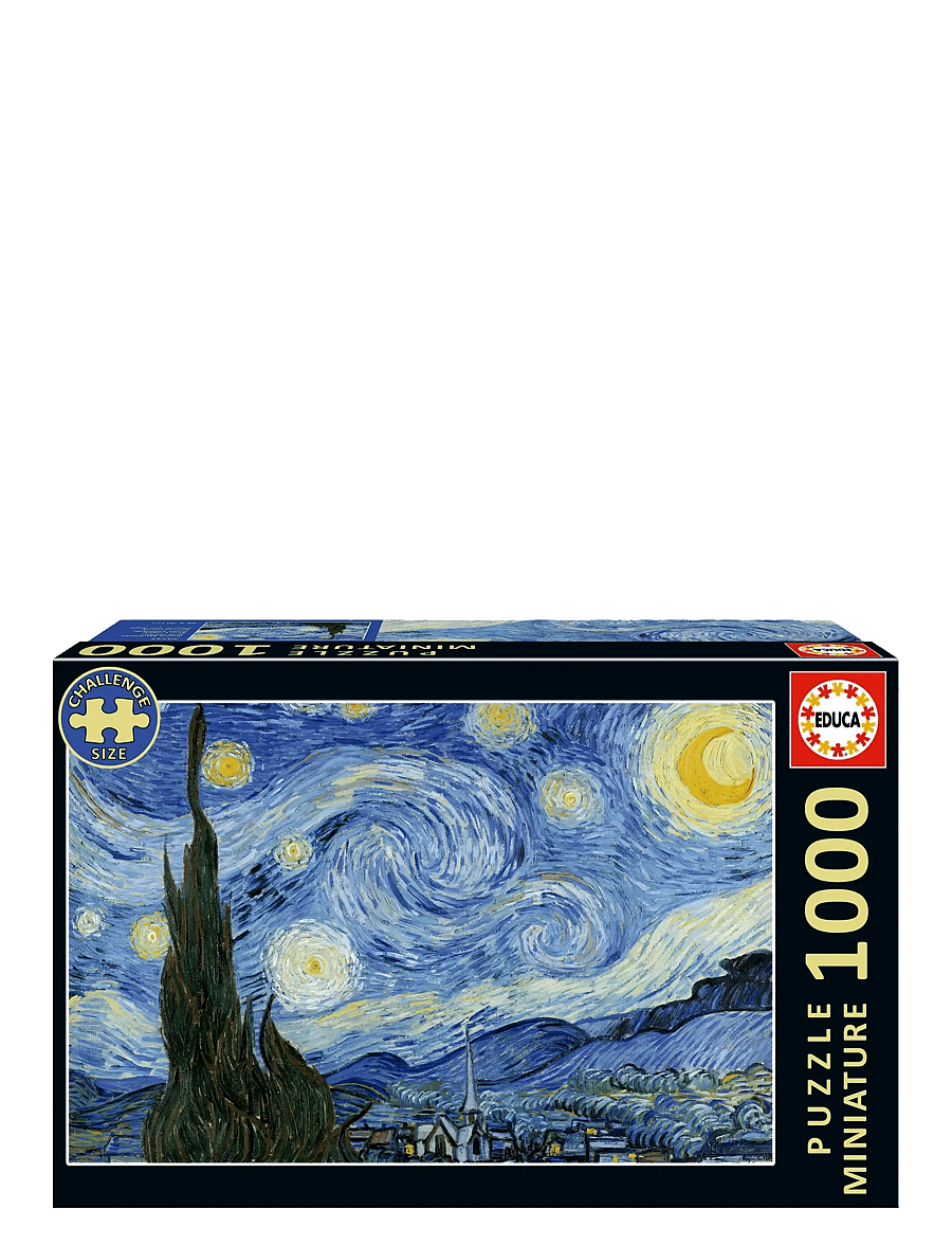 Educa - Educa Miniature 1000 The Starry Night, Van Gogh - klassiske puslespil - muti - 0