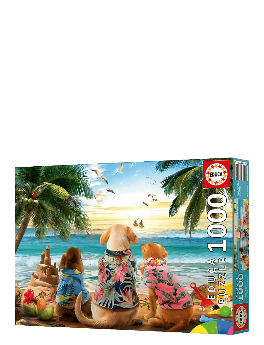 Educa - Educa 1000 Dogs On The Beach - klassiske puslespil - multi - 1