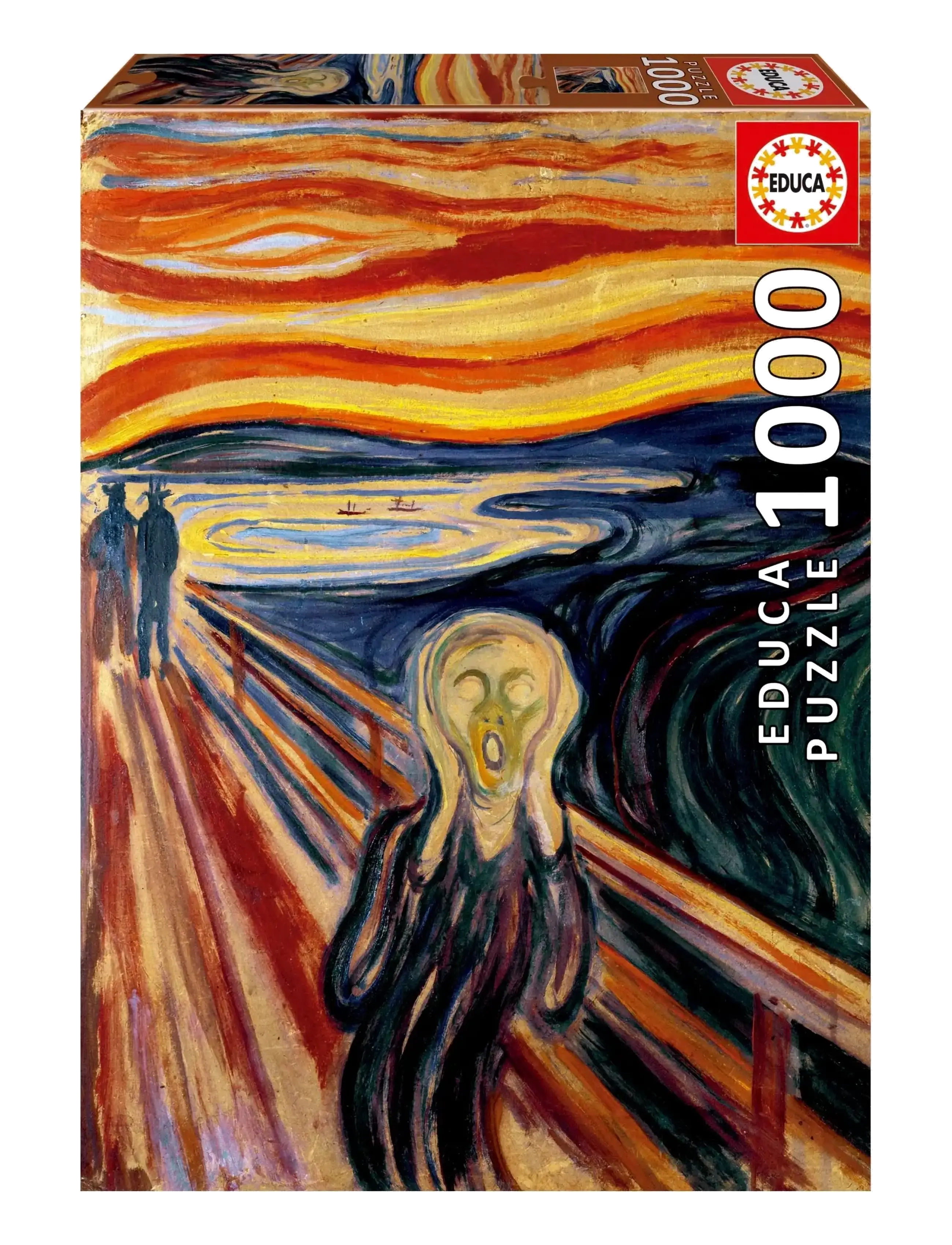 Educa 2X1000 The Scream, Edvard Munch, Børn, Classic Puslespil, Multi/mønstret, Str: ONE SIZE