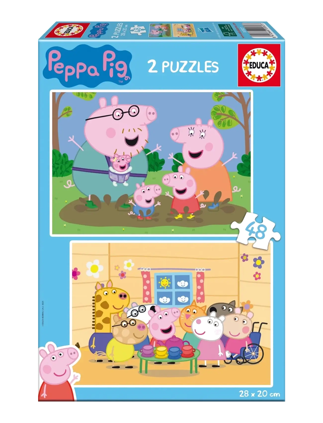 Educa 2X48 Peppa Pig, Classic Puslespil, Multi/mønstret, Str: ONE SIZE