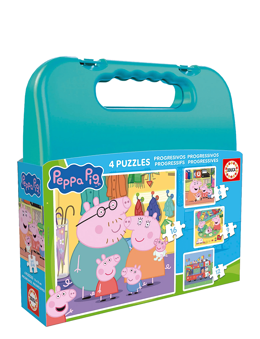 Educa - Educa 6-9-12-16 Peppa Pig Suitcase - klassísk púsl - multi - 1
