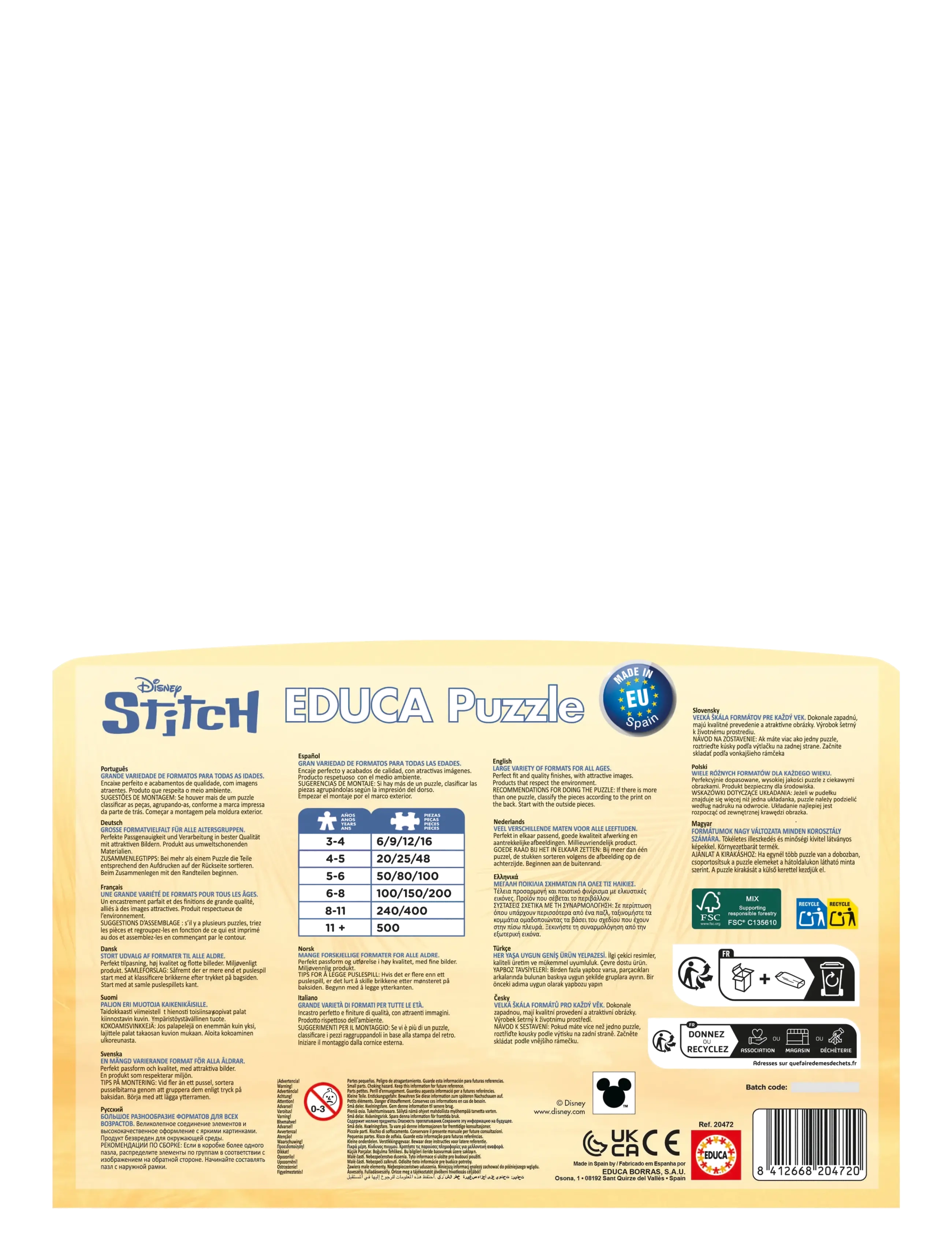 Educa - Educa My First 4 Puzzles Stitch - klassiske puslespil - multi - 2