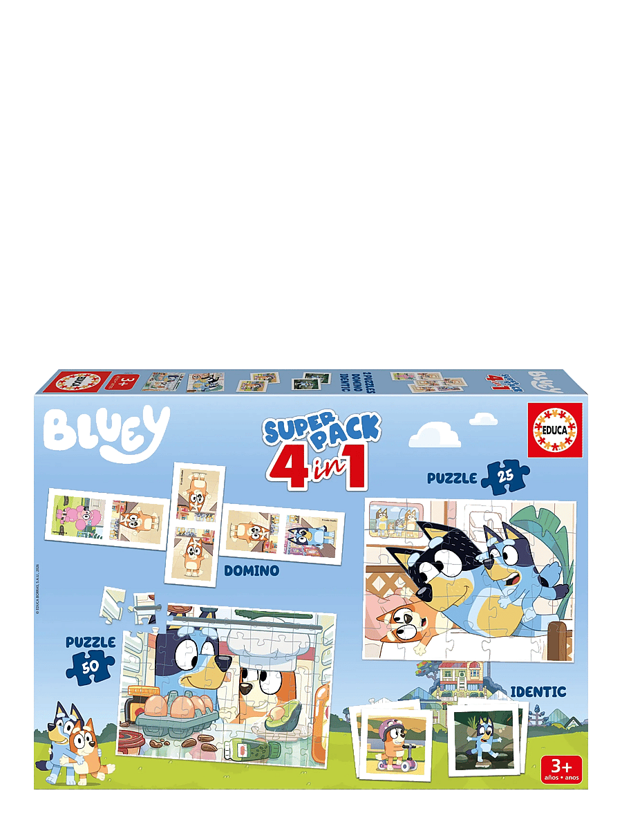 Educa - Educa Superpack 4 In 1 Bluey - klassiska pussel - multi - 0
