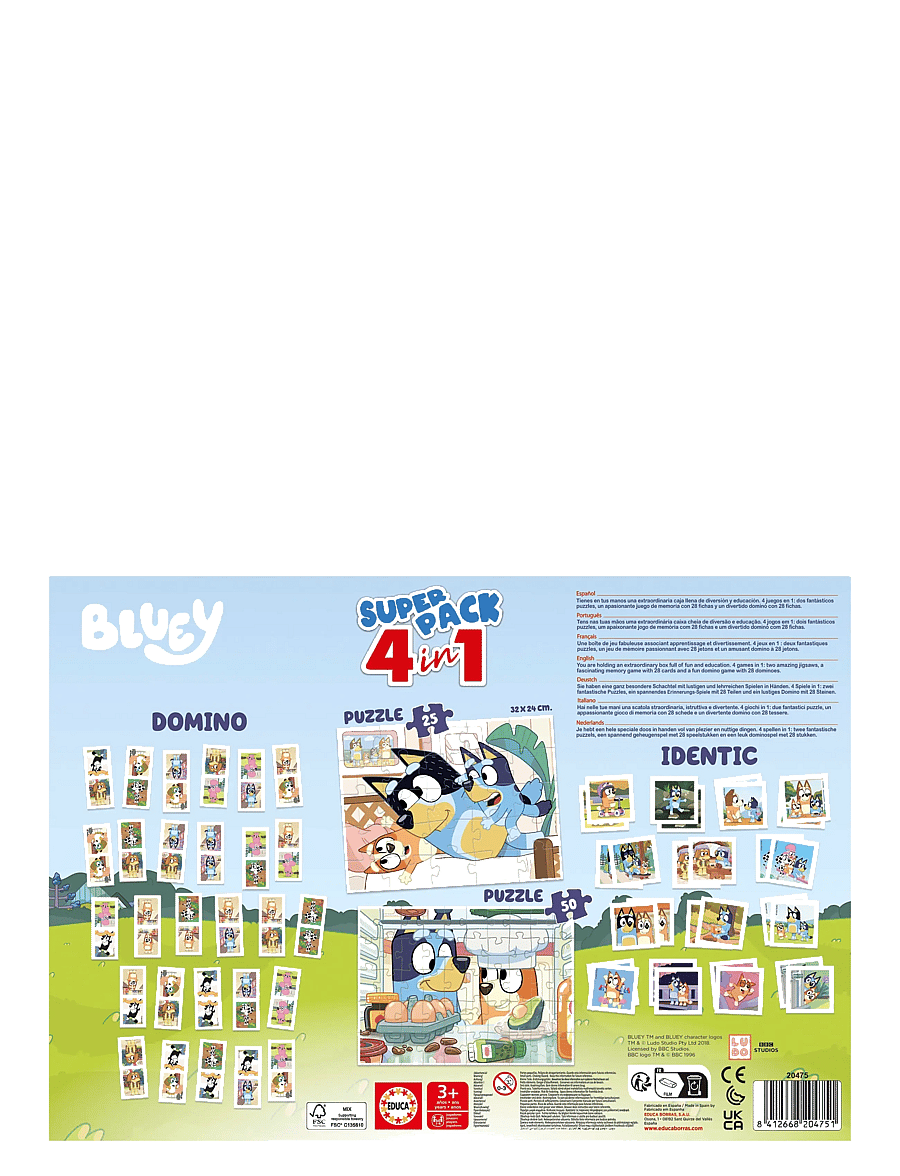 Educa - Educa Superpack 4 In 1 Bluey - klassiska pussel - multi - 2