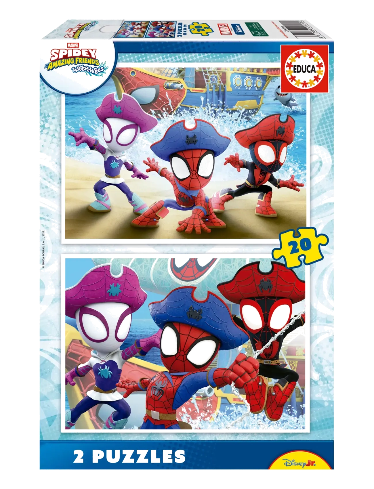 Educa Educa 2X20 Spidey Waterwebs - Legetøj 3-5 år - MULTI / multi