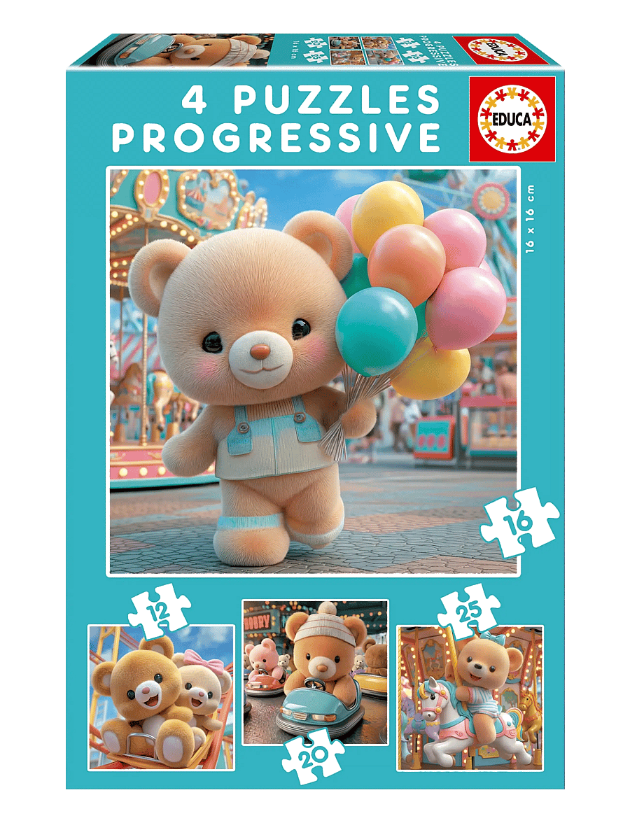 Educa - Educa 12-16-20-25 Teddy Bears In Park - pedagogiska pussel - multi - 0