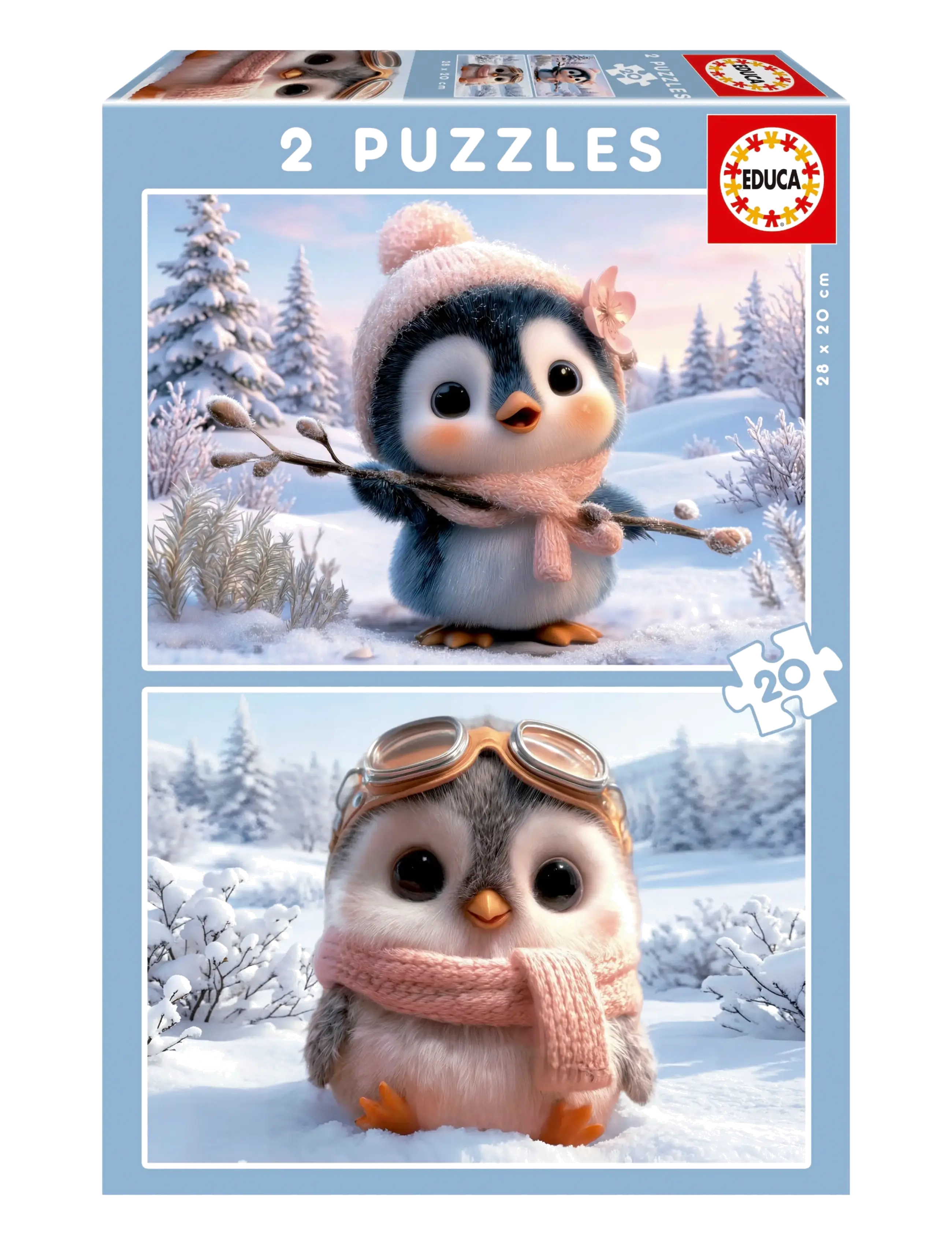 Educa Educa 2X20 Cute Penguins - Legetøj 3-5 år - MULTI / multi