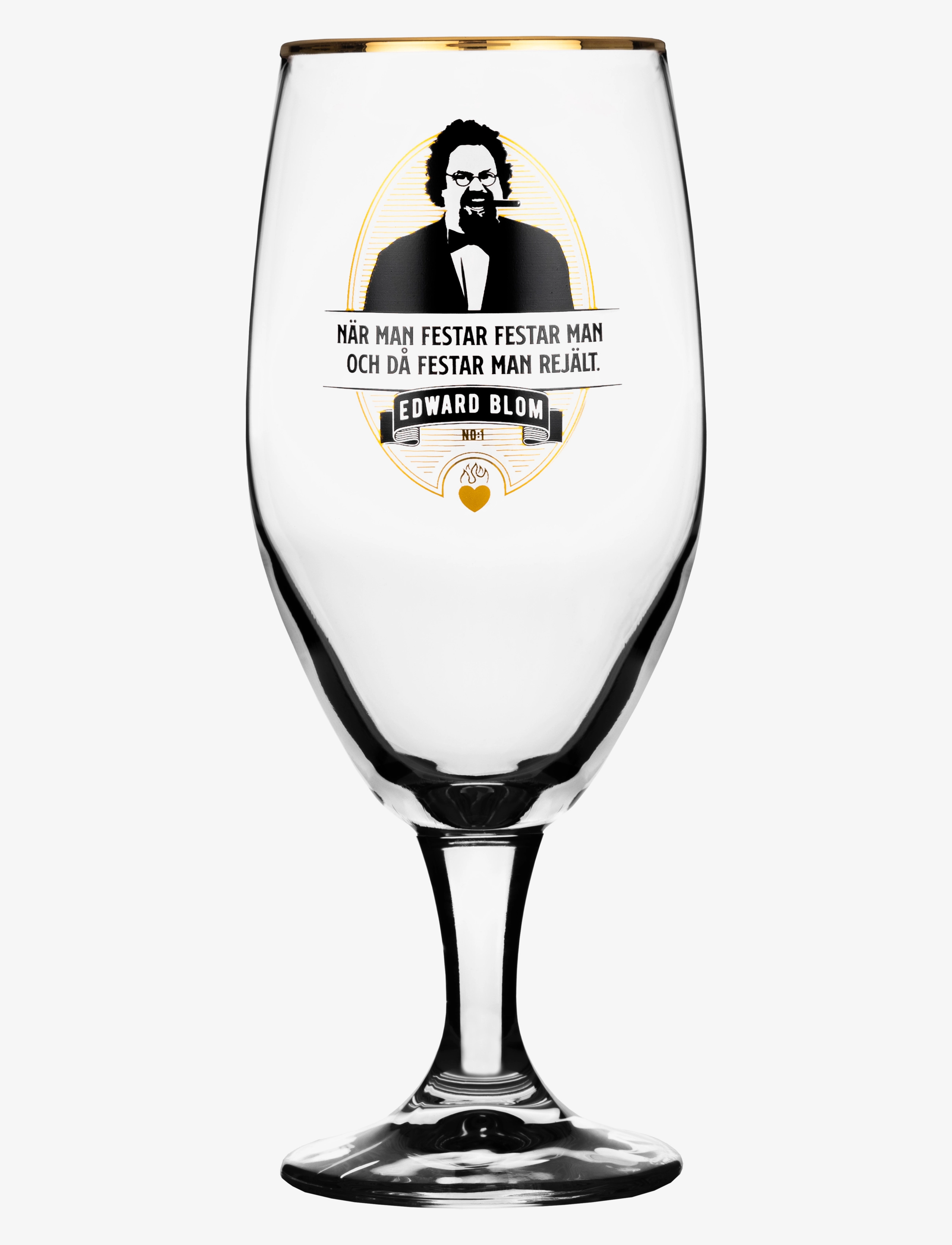 Edward Blom Beer Glass No:1 "När Man Festar", 40 CL, Nude, Glas > Ølglas, Unisex