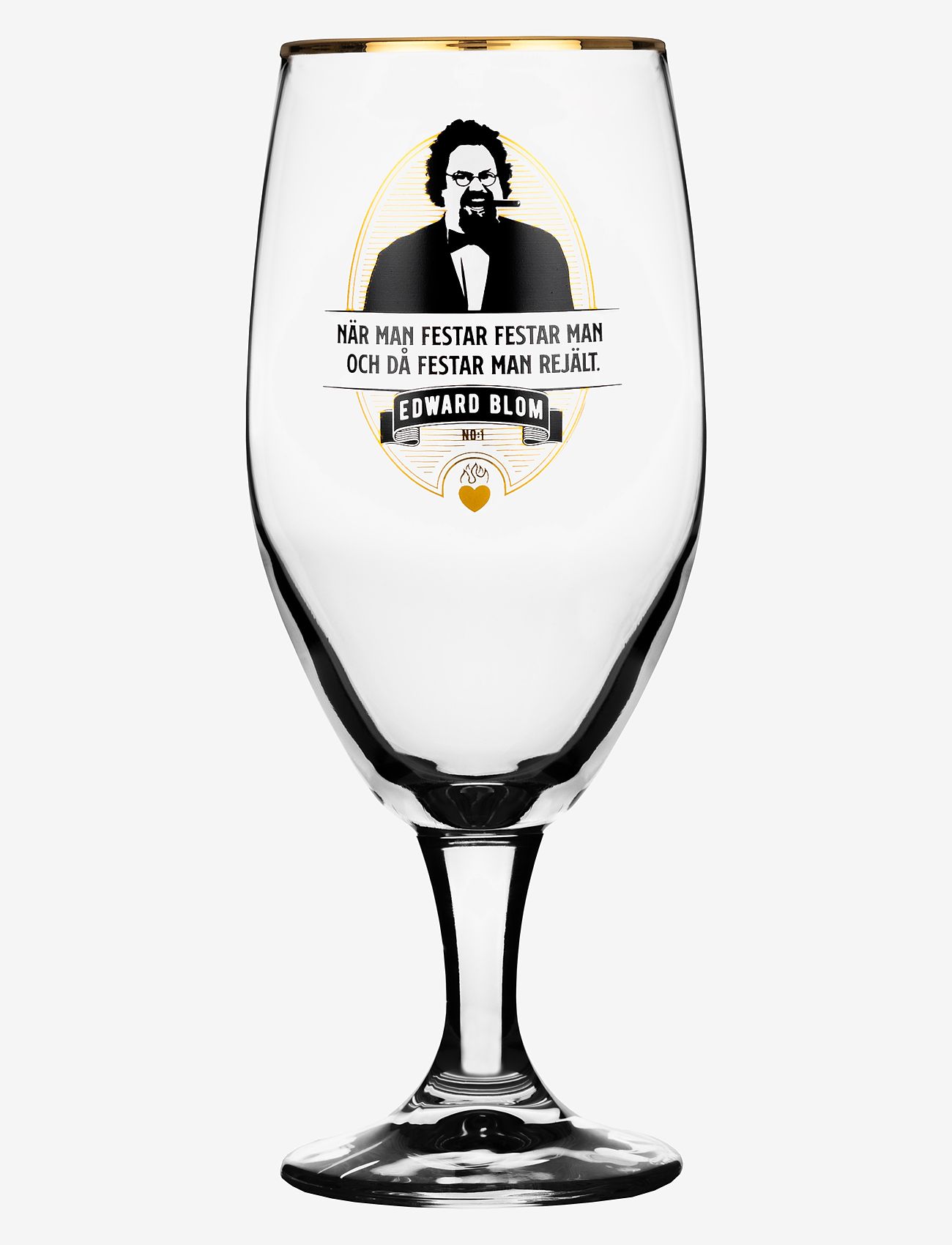 Edward Blom - Beer Glass No:1 "När man festar" - osta hinna alusel - clear - 0