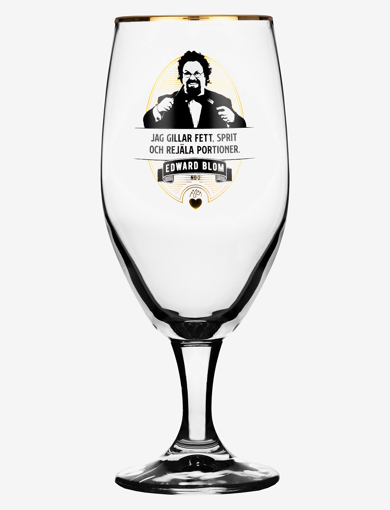 Edward Blom - Beer glass No:2 "Jag gillar fett" - køb efter pris - clear - 0