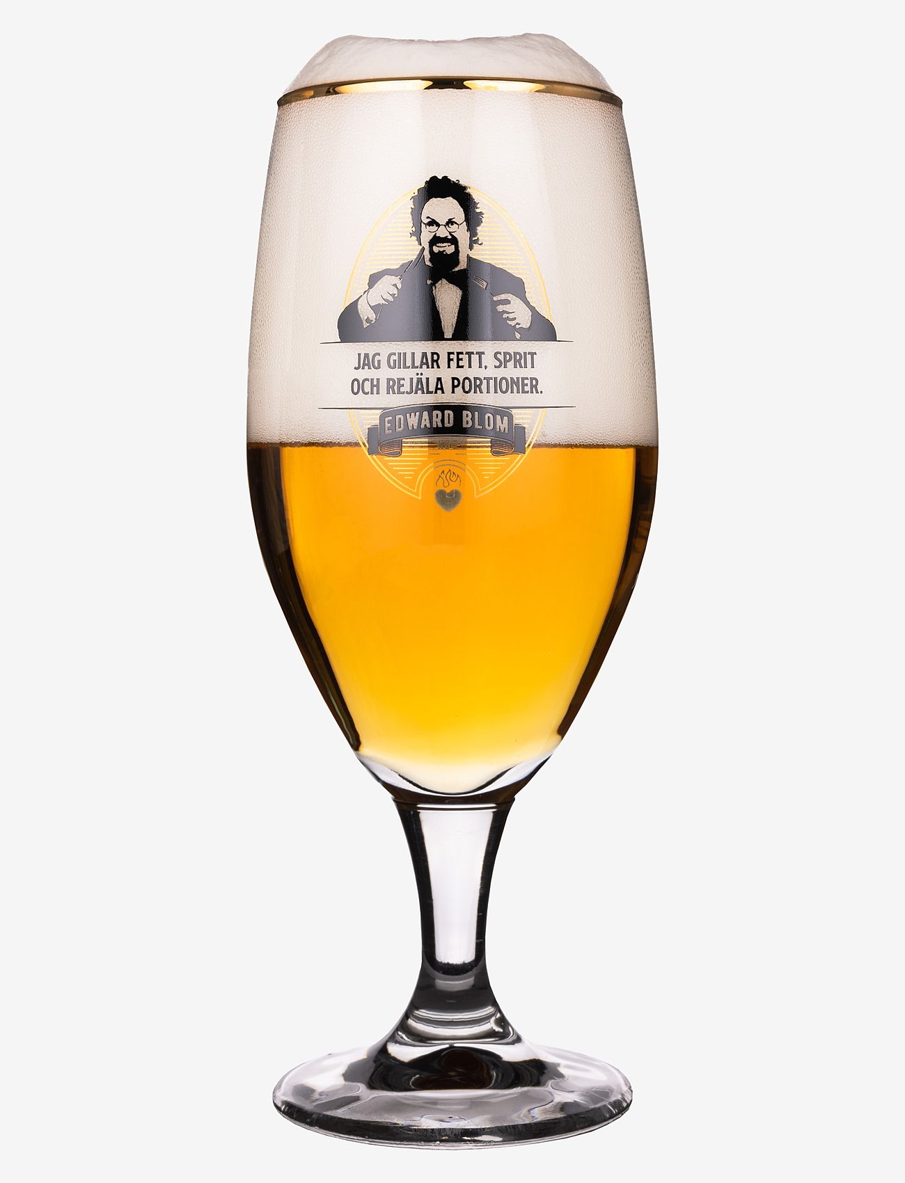 Edward Blom - Beer glass No:2 "Jag gillar fett" - køb efter pris - clear - 1