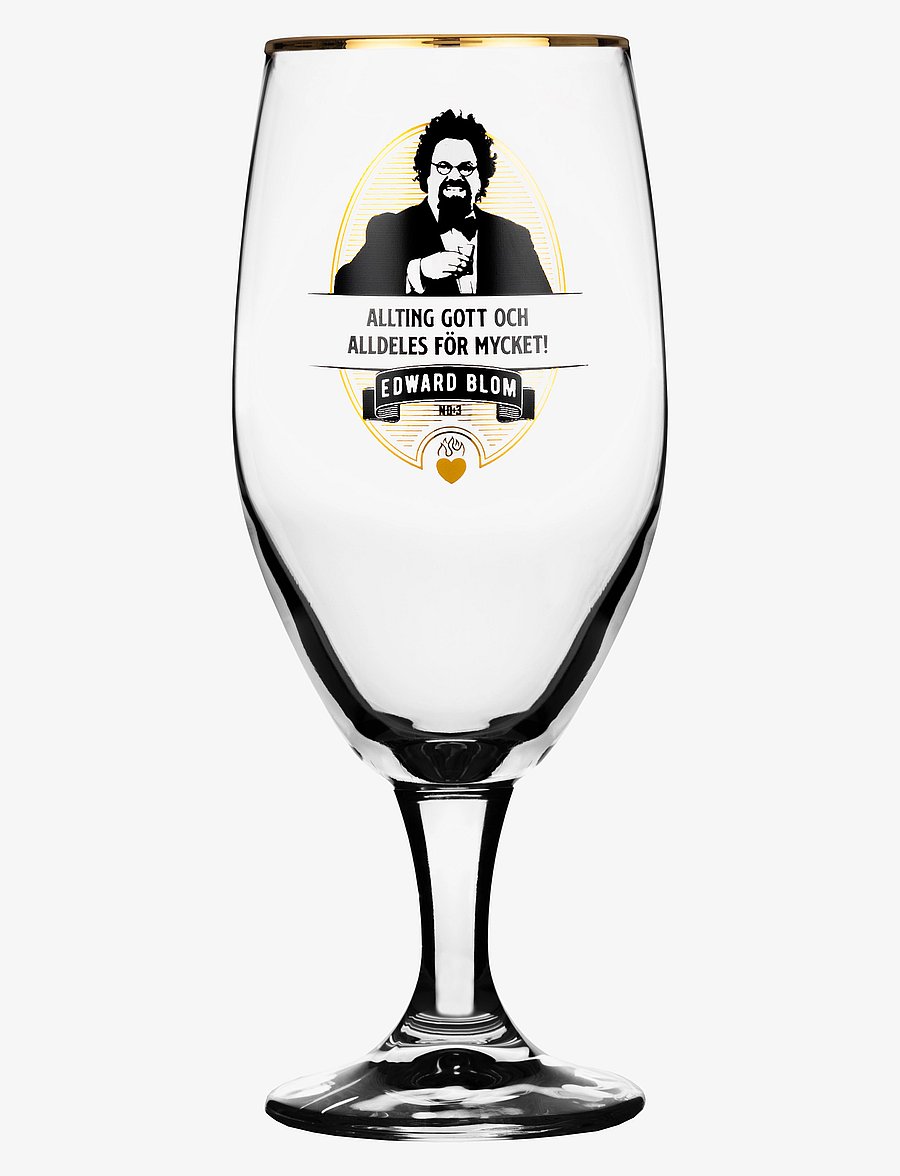 Edward Blom - Beer glass No:3 "Allting gott och" - osta hinna alusel - clear - 0