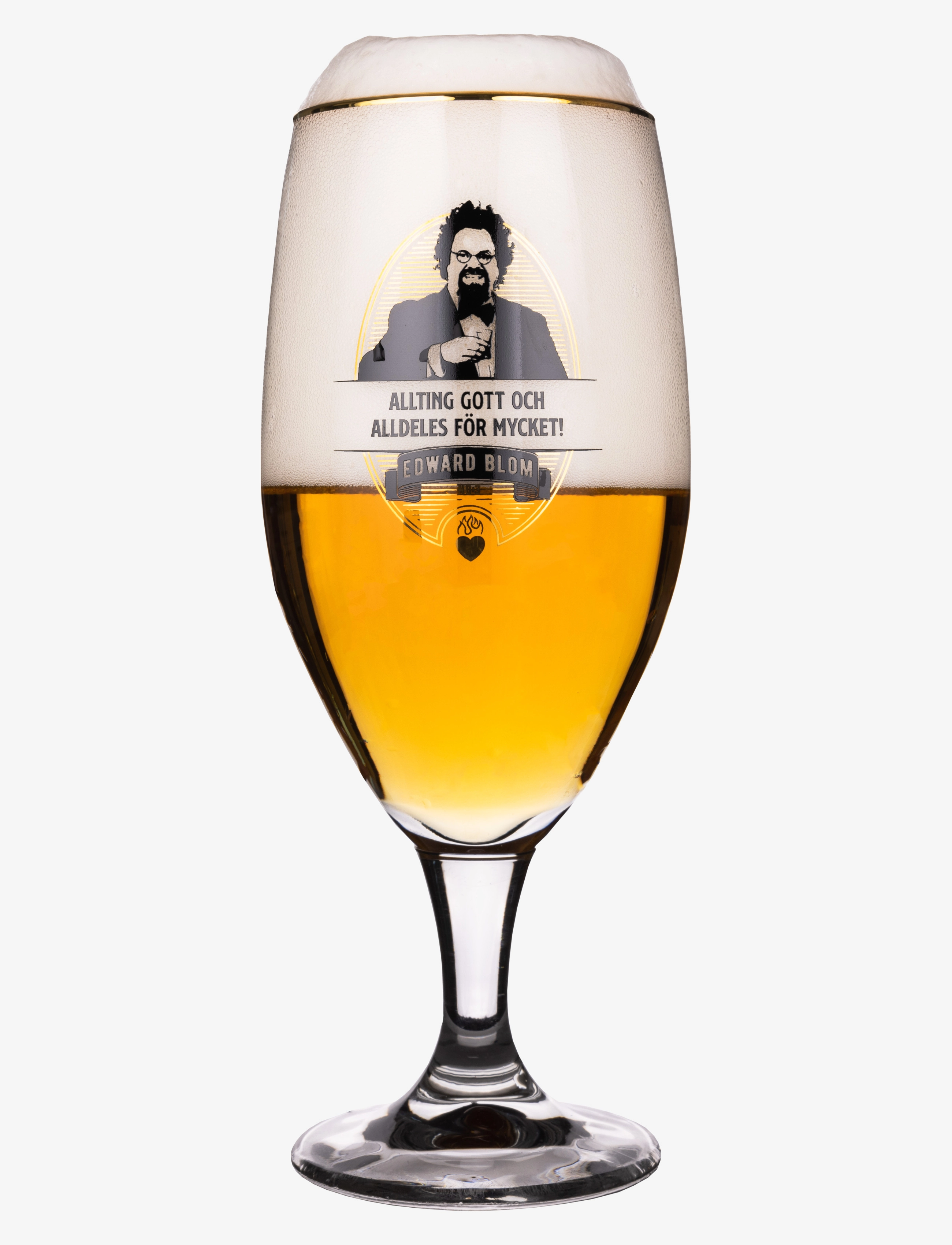 Edward Blom - Beer glass No:3 "Allting gott och" - shop etter pris - clear - 1
