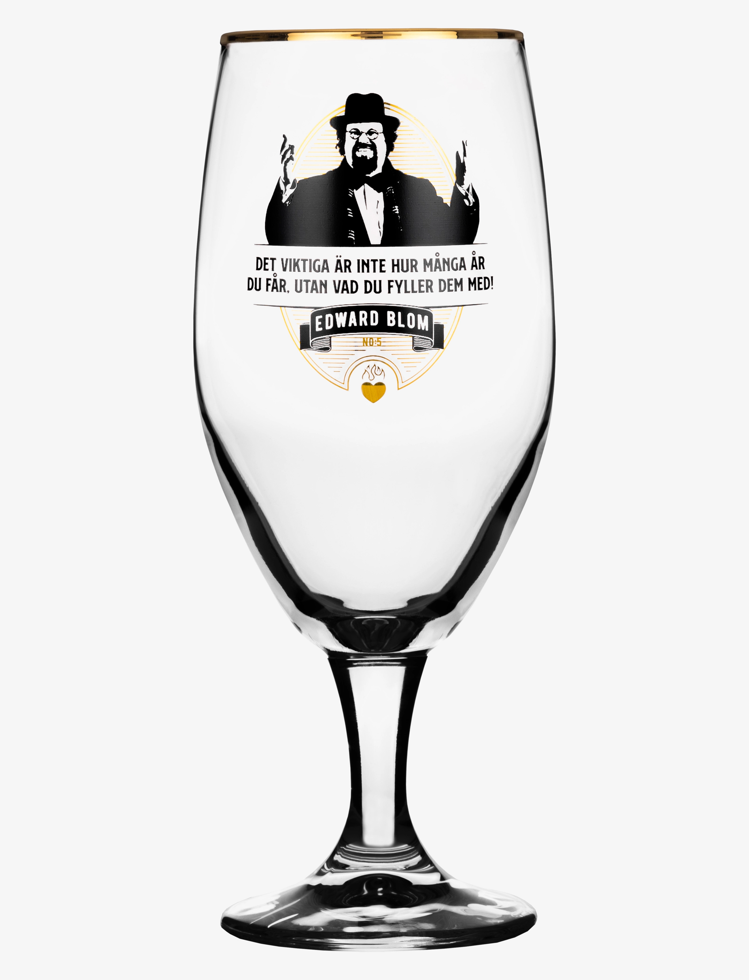 EDWARD BLOM Beer Glass No:5 "Det Viktiga Är" CLEAR - 40 CL - Unisex