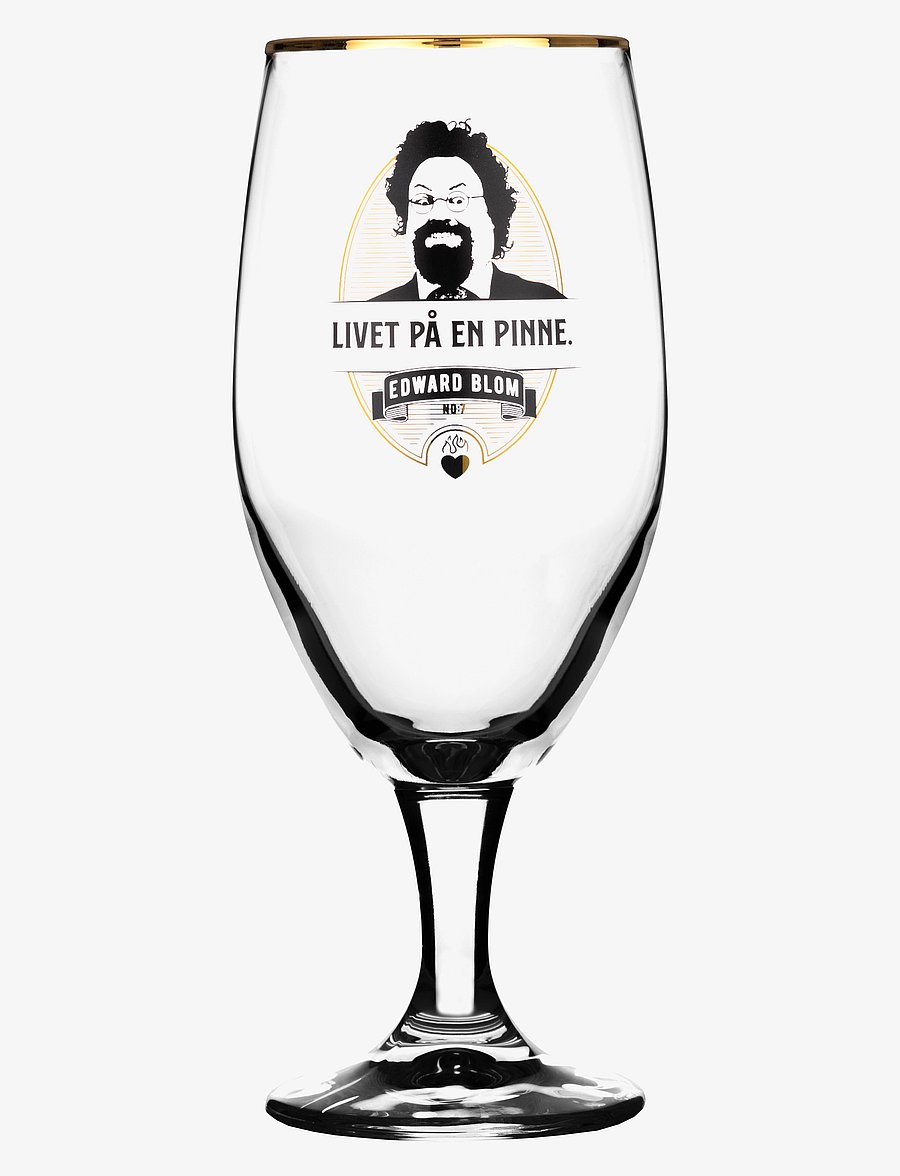Edward Blom - Beer Glass No:7 "Livet på en" - osta hinna alusel - clear - 0