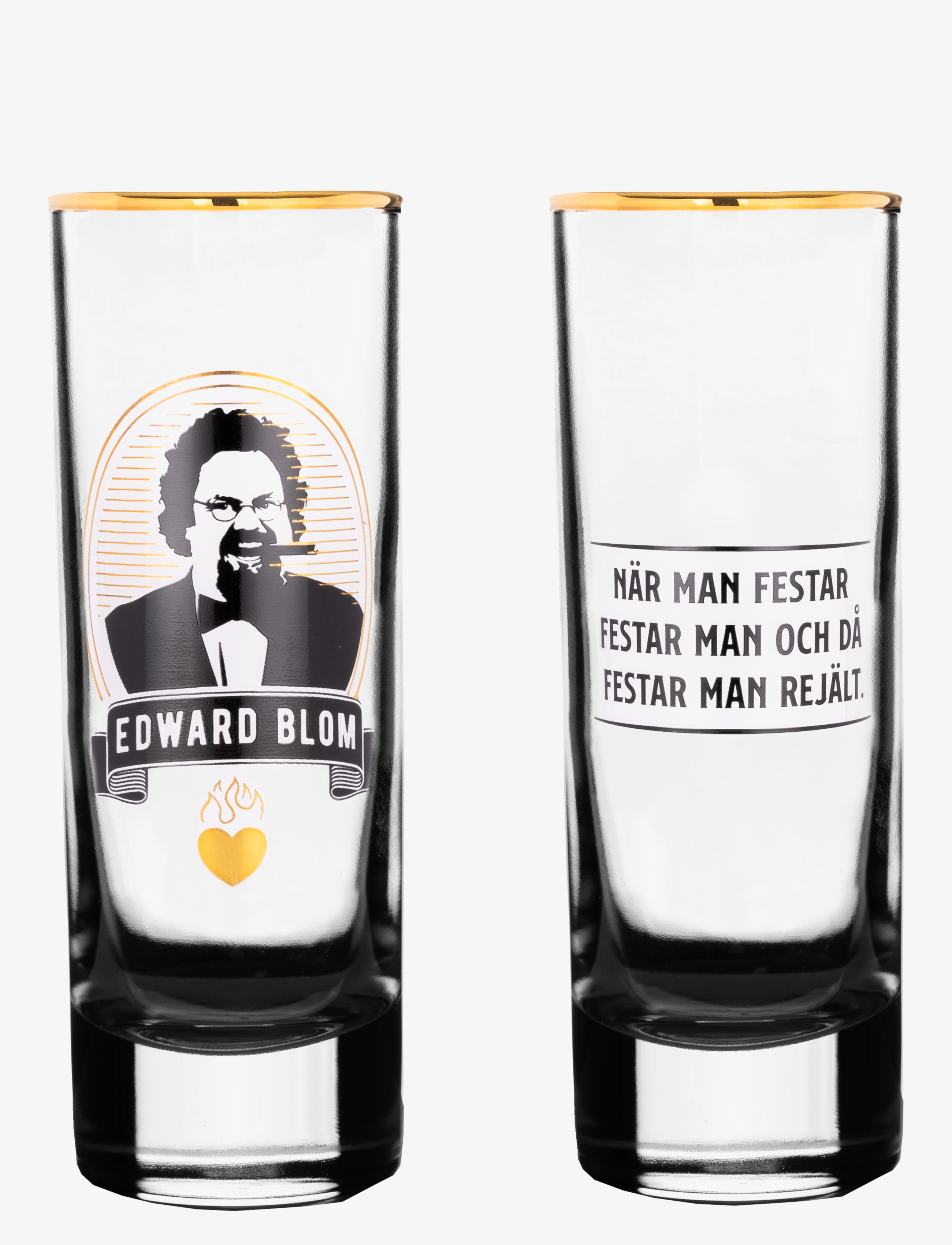Edward Blom - Shot glass No:1 "När man festar" - kieliszki do nalewek shot - clear - 2