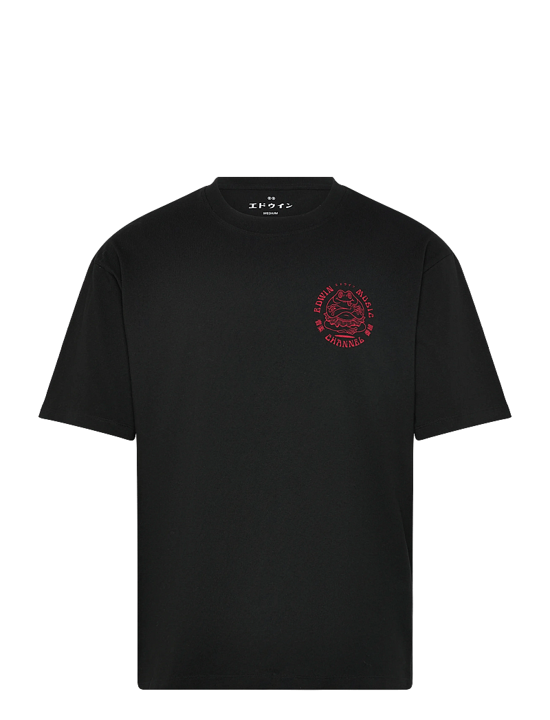 Edwin - Bolton T-Shirt - Grey Marl/White - kurzärmelig - black/red - 1