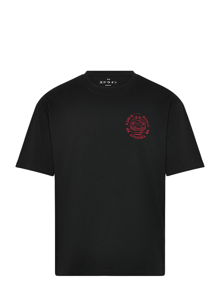 Edwin - Bolton T-Shirt - Grey Marl/White - kurzärmelig - black/red - 1