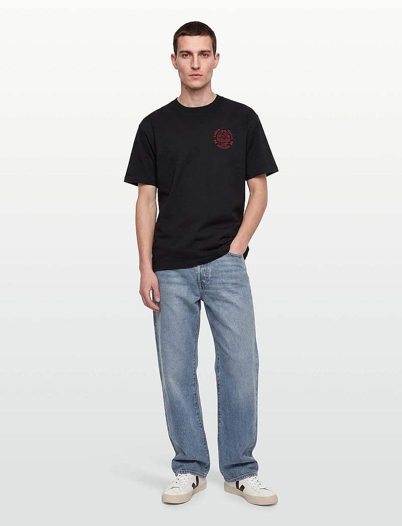 Edwin - Bolton T-Shirt - Grey Marl/White - kurzärmelig - black/red - 0