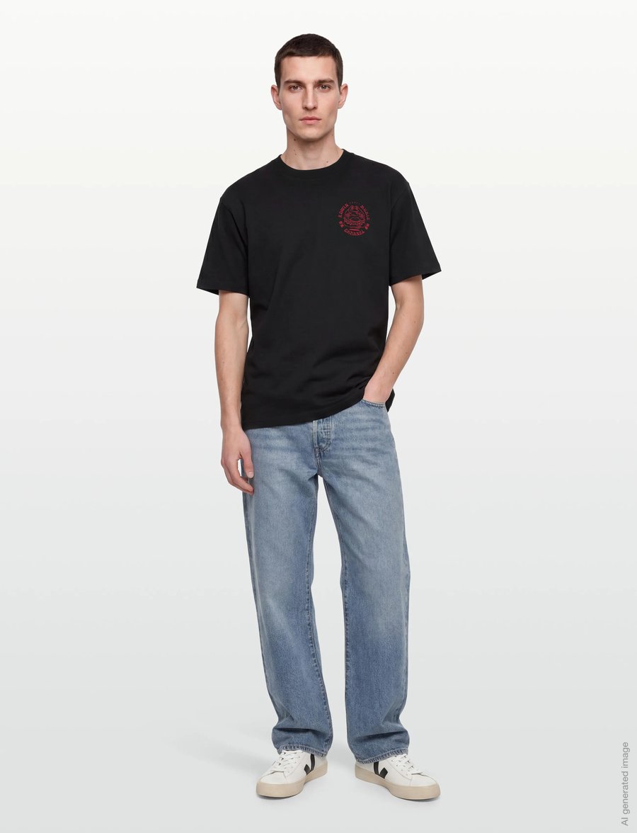 Edwin - Bolton T-Shirt - Grey Marl/White - kurzärmelig - black/red - 0