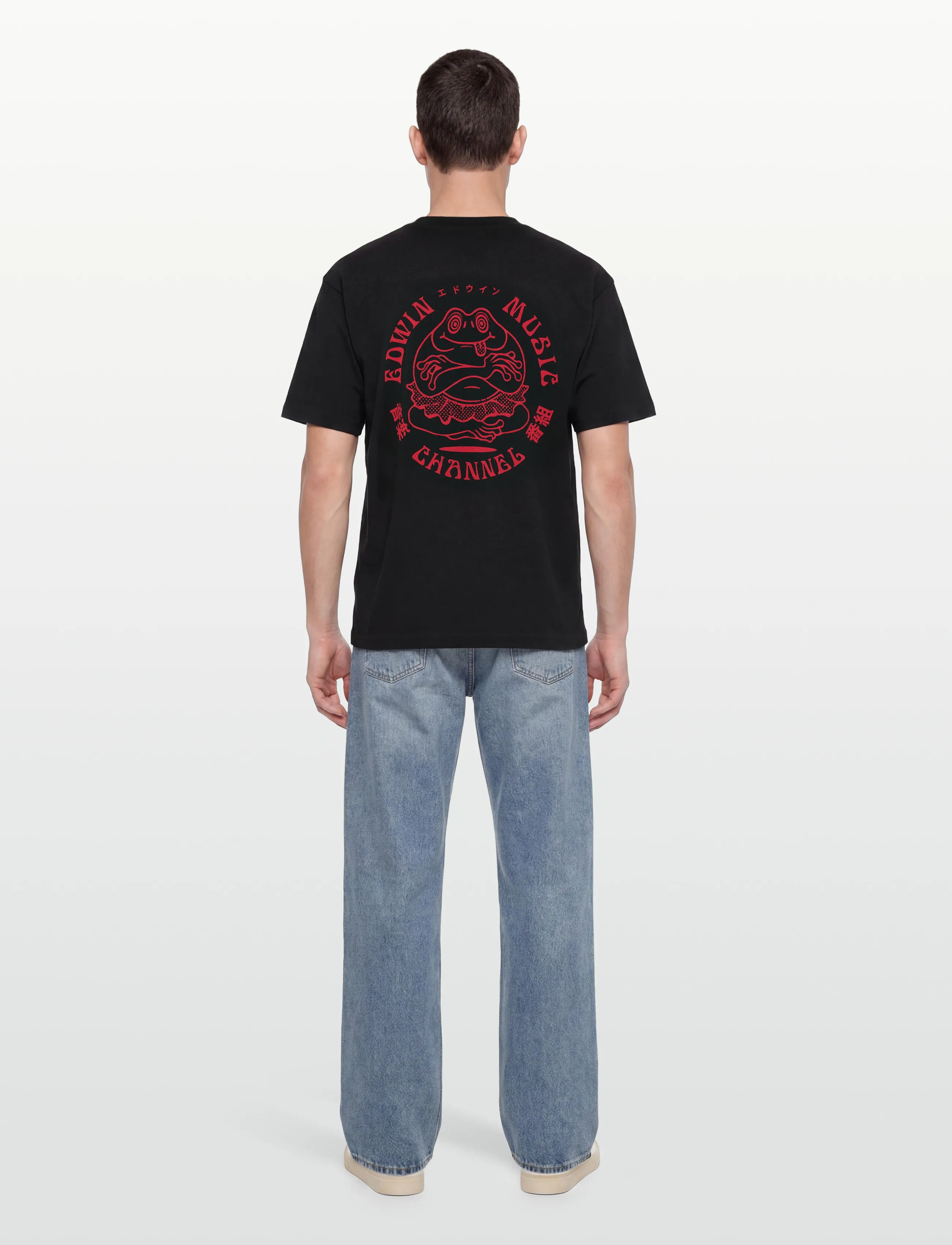 Edwin - Bolton T-Shirt - Grey Marl/White - kortärmade t-shirts - black/red - 4