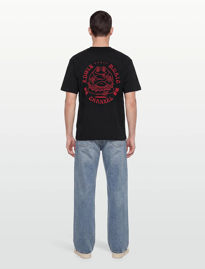 Edwin - Bolton T-Shirt - Grey Marl/White - kurzärmelig - black/red - 4