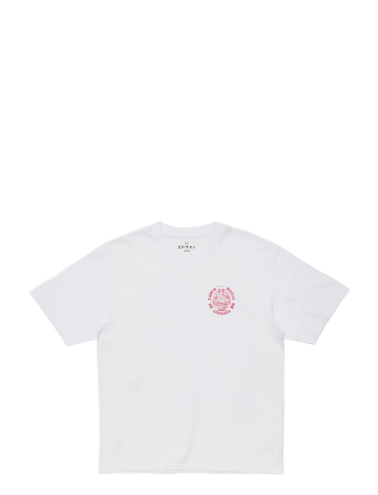 Edwin Edwin Music Channel T-Shirt - White/Red - Kortærmede T-shirts - WHITE/RED / white