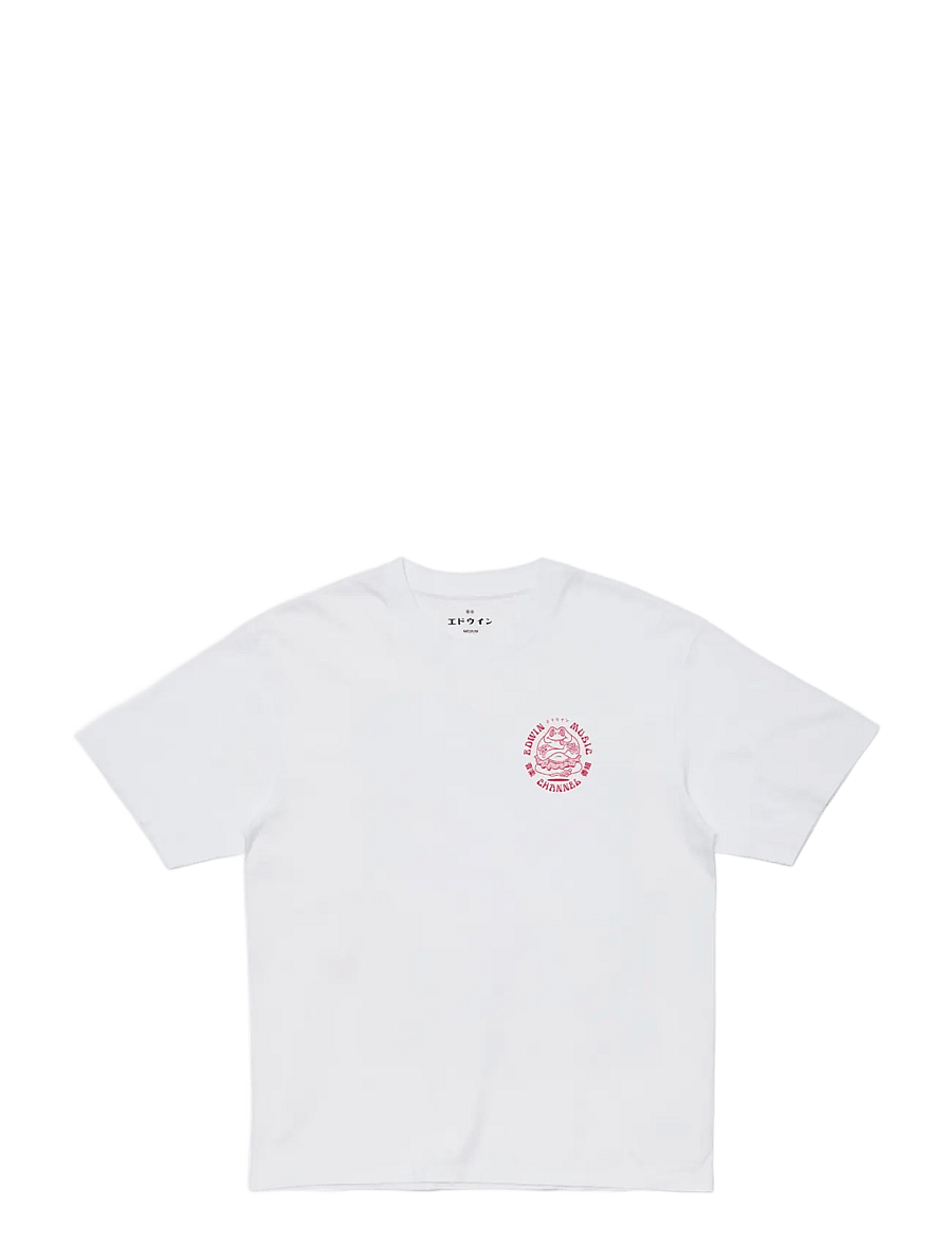 Edwin - Edwin Music Channel T-Shirt - White/Red - kortærmede t-shirts - white/red - 0