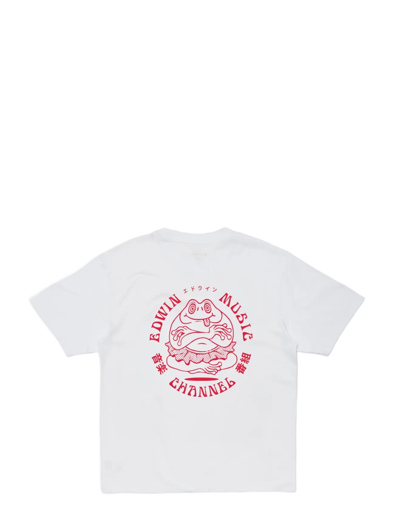 Edwin - Edwin Music Channel T-Shirt - White/Red - kortærmede t-shirts - white/red - 1