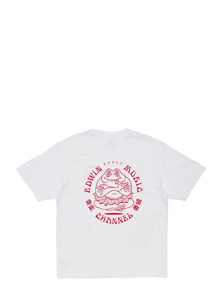Edwin - Edwin Music Channel T-Shirt - White/Red - kortærmede t-shirts - white/red - 1