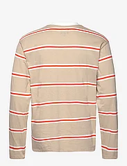 Edwin - QUARTER T-SHIRT LS-BEIGE / RED / WHITE - marškinėliai ilgomis rankovėmis - beige / red / white - 1