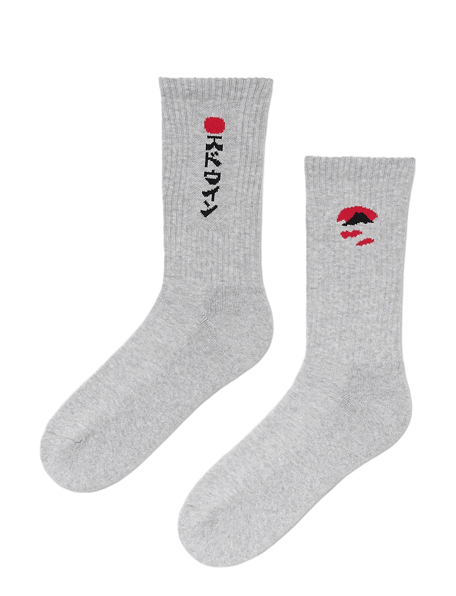 Edwin - Kamifuji Socks - Grey Marl - tennissocken - grey marl - 0