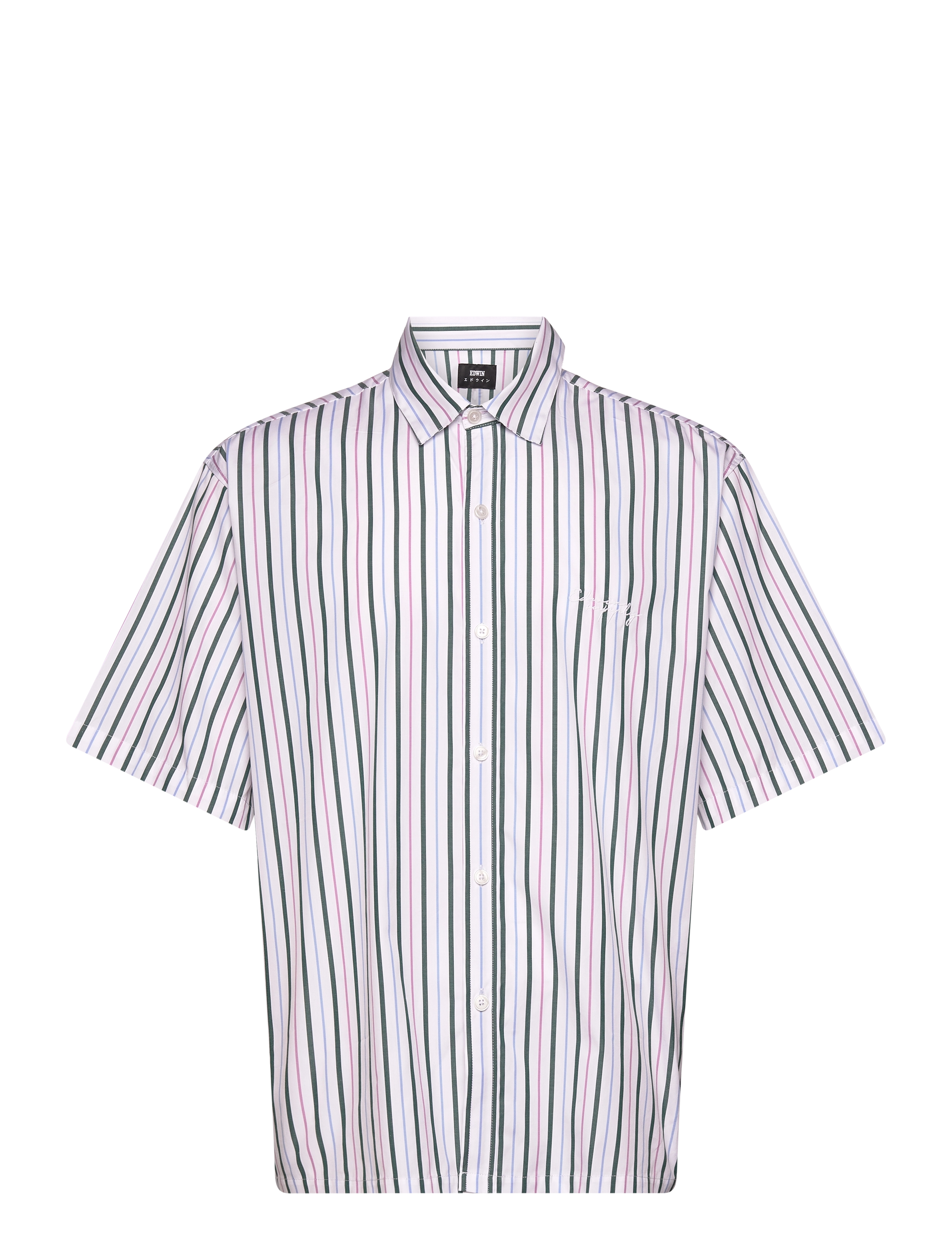 Edwin TOLEDO SHIRT SS - WHITE / PINK / GREEN - Deals - WHITE / PINK / GREEN / white