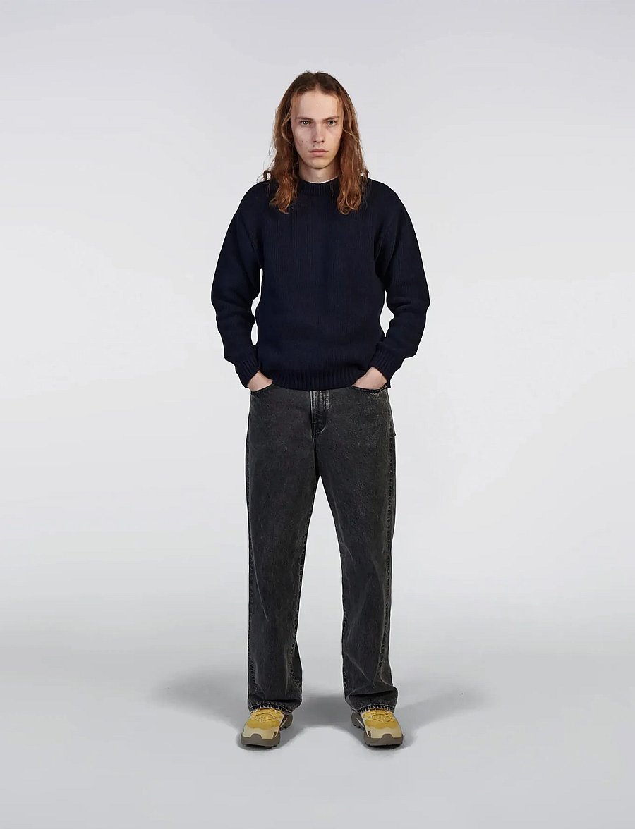 Edwin - ELLIS SWEATER - rundhals - navy/off white - 3