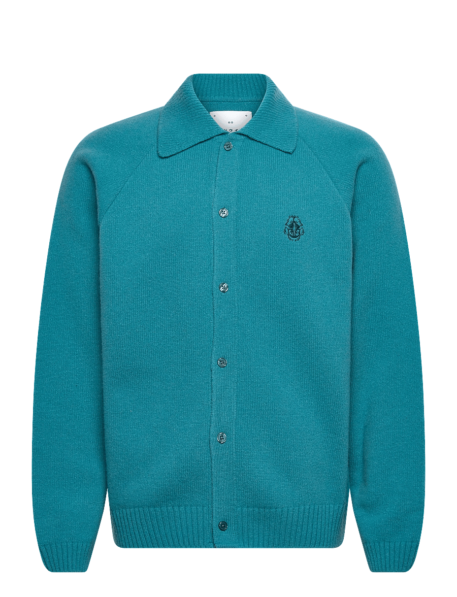 Edwin - MARS POLO CARDIGAN-BALTIC - cardigans - baltic - 1