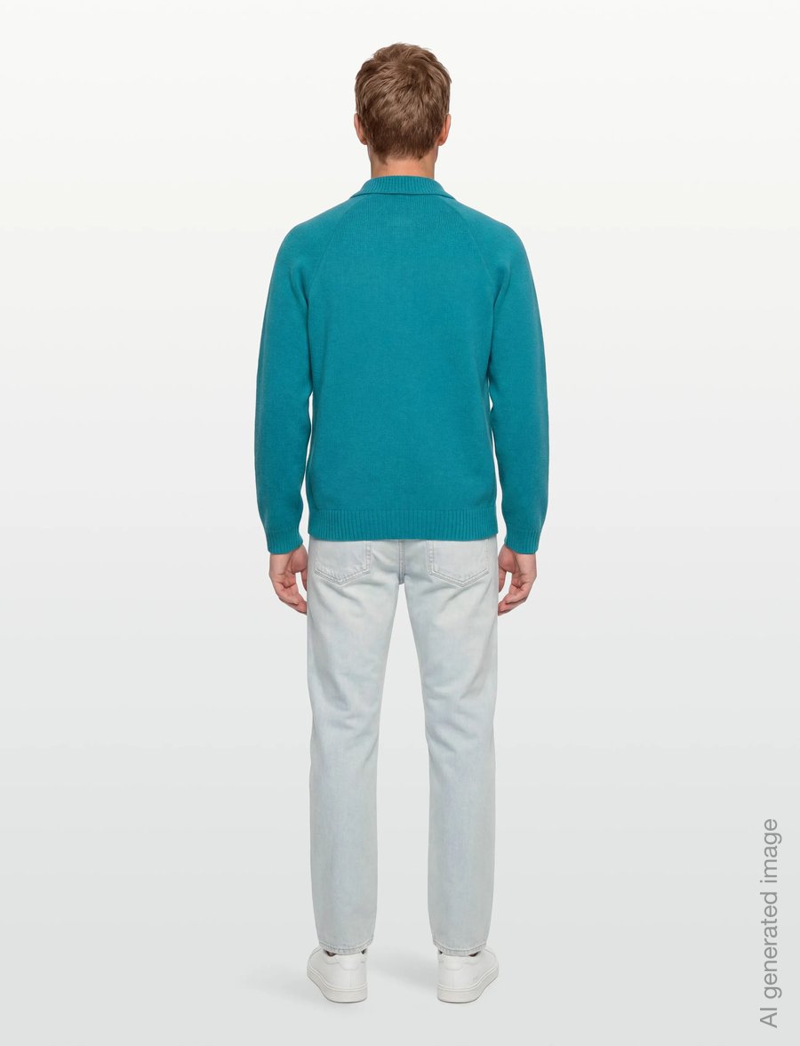 Edwin - MARS POLO CARDIGAN-BALTIC - cardigans - baltic - 4