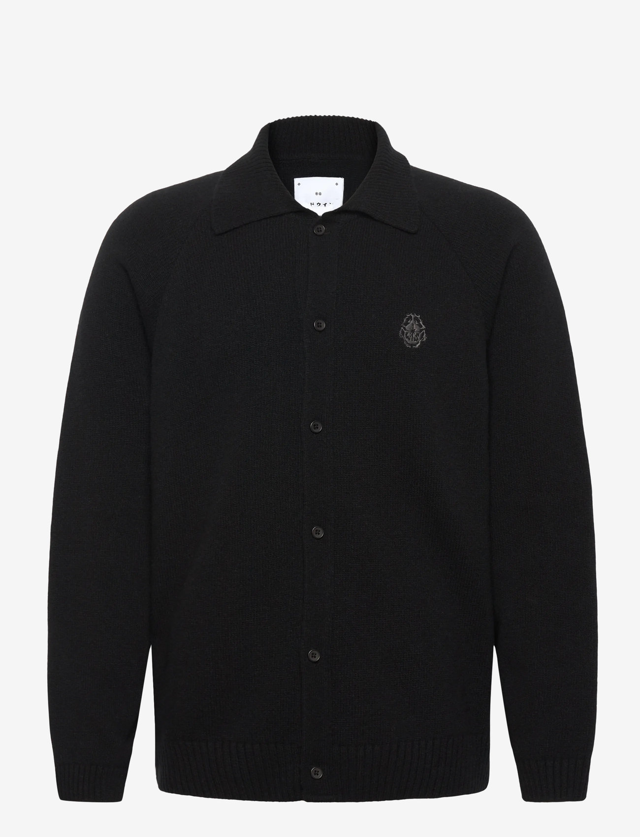 Edwin - MARS POLO CARDIGAN-BLACK - cardigans - black - 1