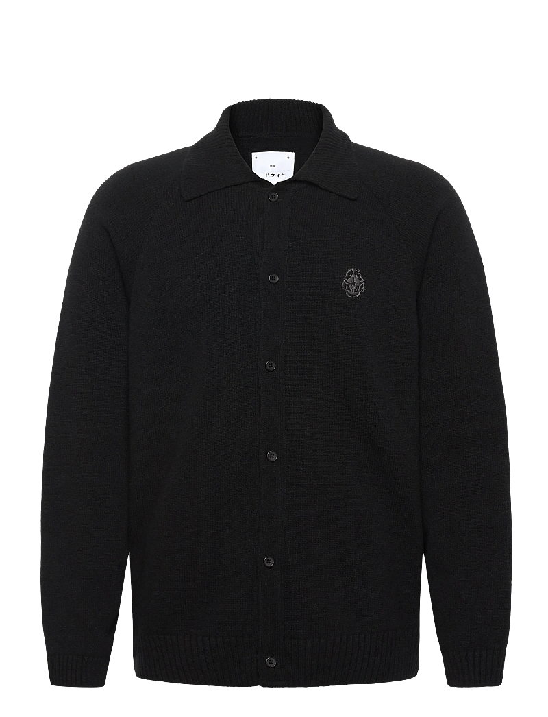 Edwin - MARS POLO CARDIGAN-BLACK - cardigans - black - 1