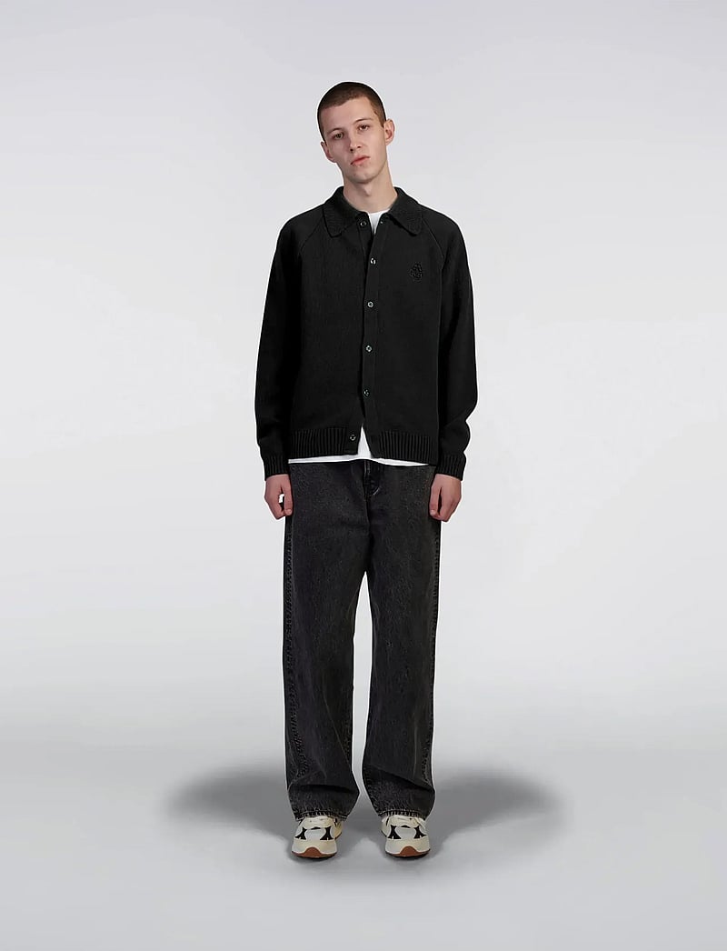 Edwin - MARS POLO CARDIGAN-BLACK - cardigans - black - 3