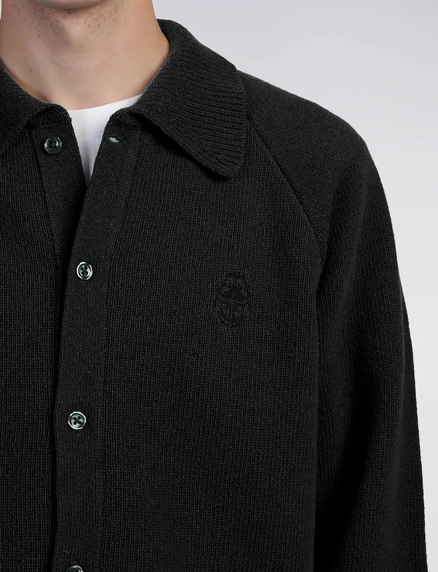 Edwin - MARS POLO CARDIGAN - strickjacken - black - 4