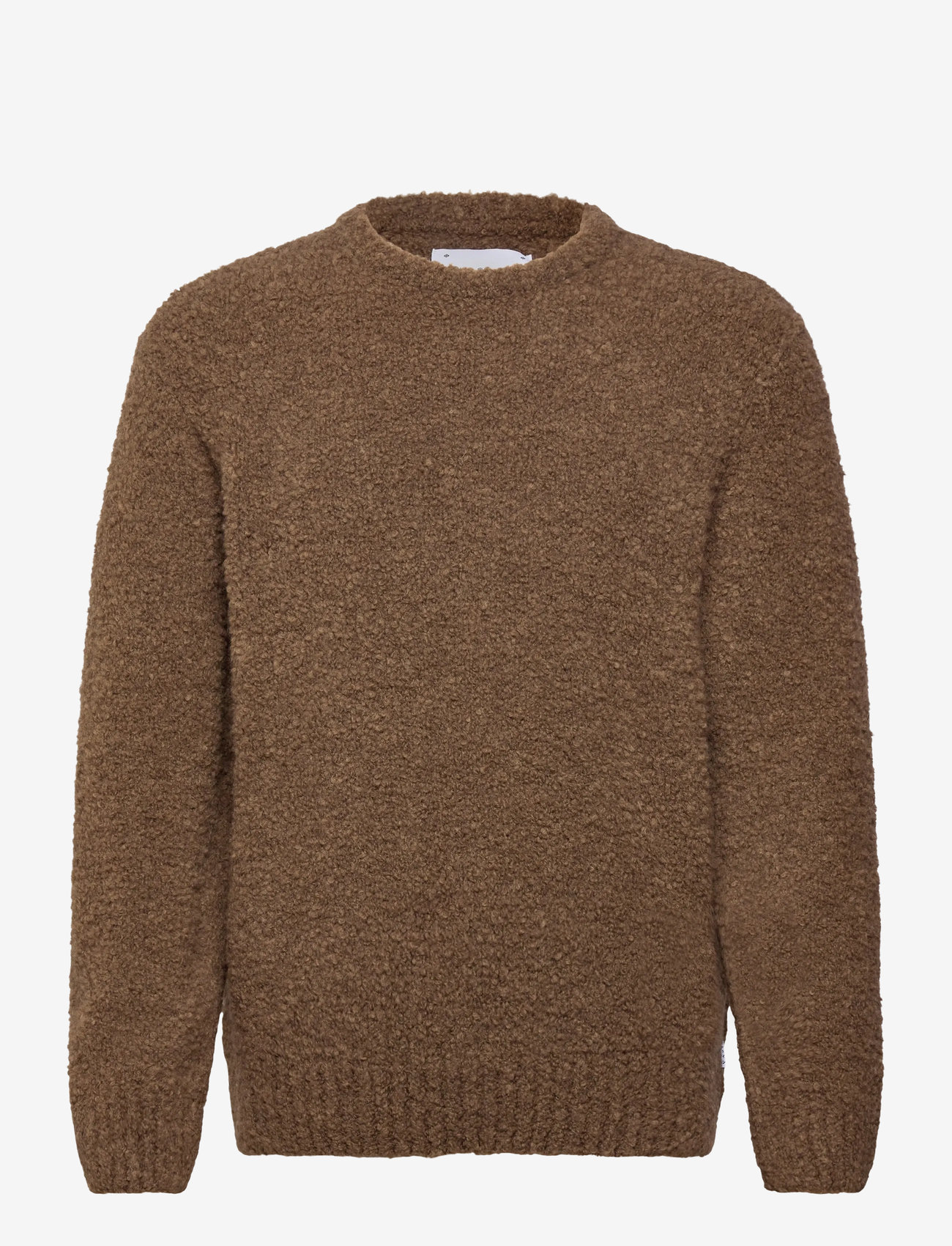 Edwin - DUN TEXTURED SWEATER - Ümmarguse kaelusega kudumid - taupe - 1