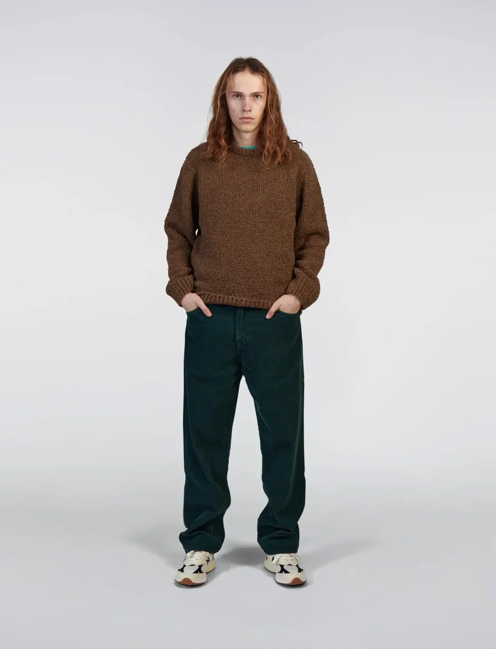 Edwin - DUN TEXTURED SWEATER - rund hals - taupe - 4