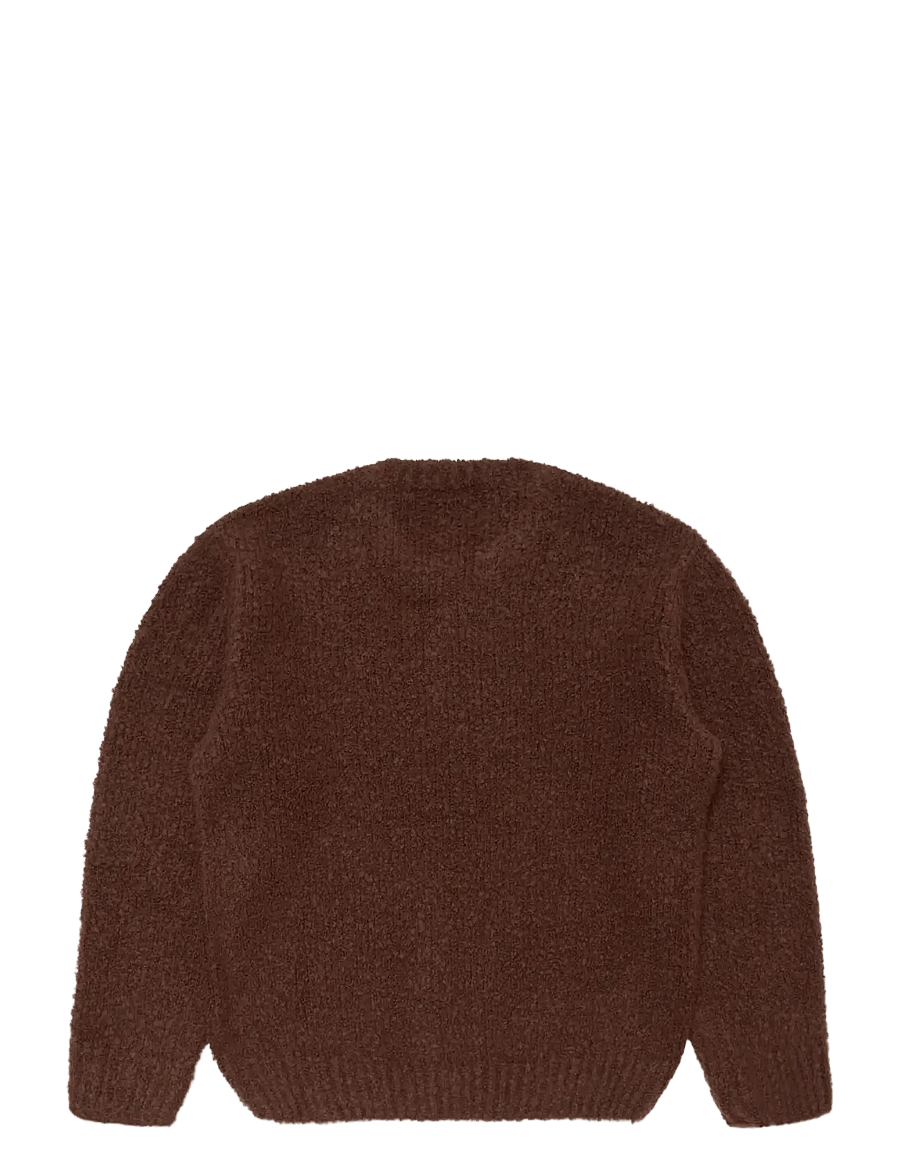 Edwin - Dun Textured Sweater - Black - rundhals - rum raisin - 1