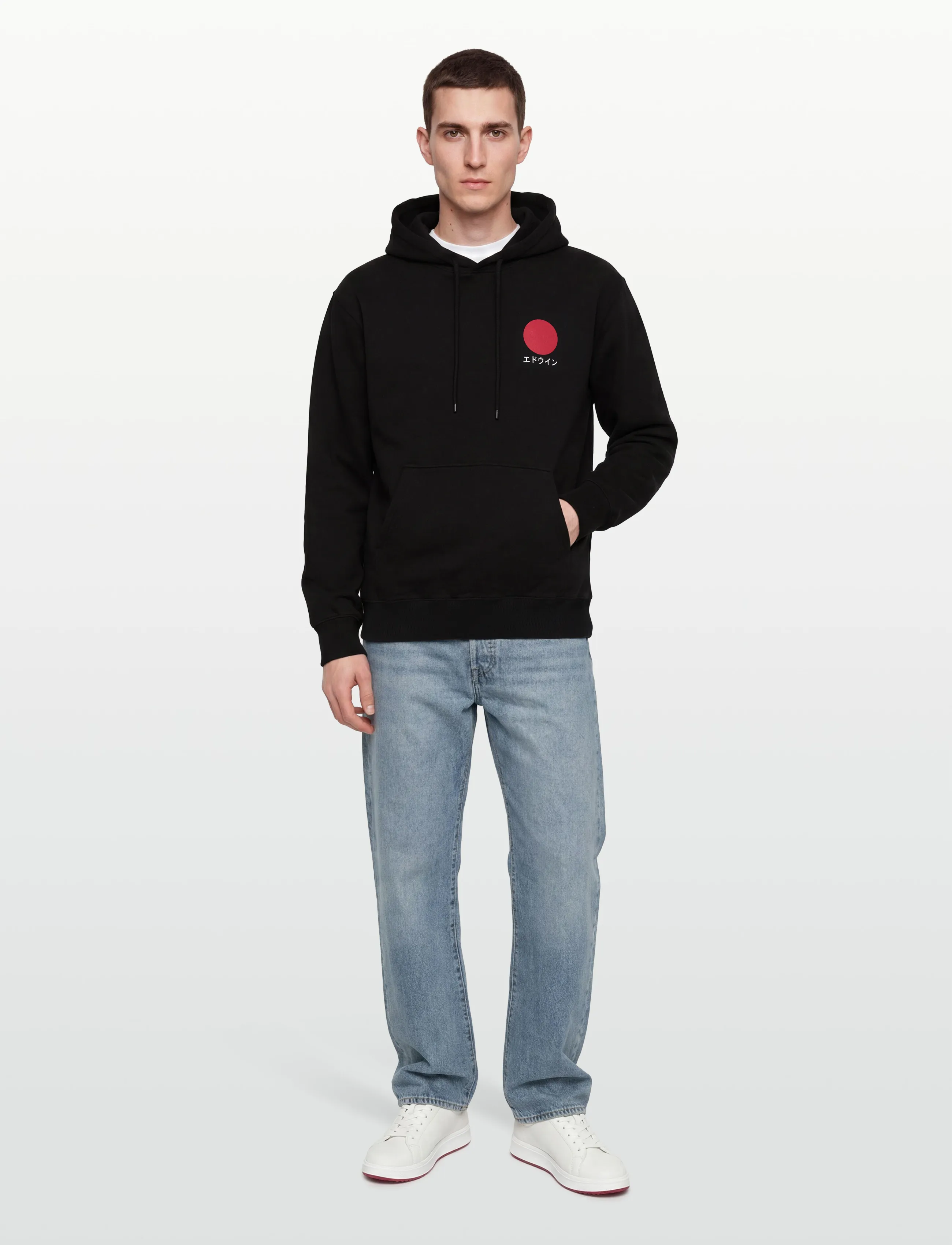Edwin Japanese Sun Hoodie Sweat-Black, Mænd, Japansk Sol Hættetrøje, Sort, Str: L