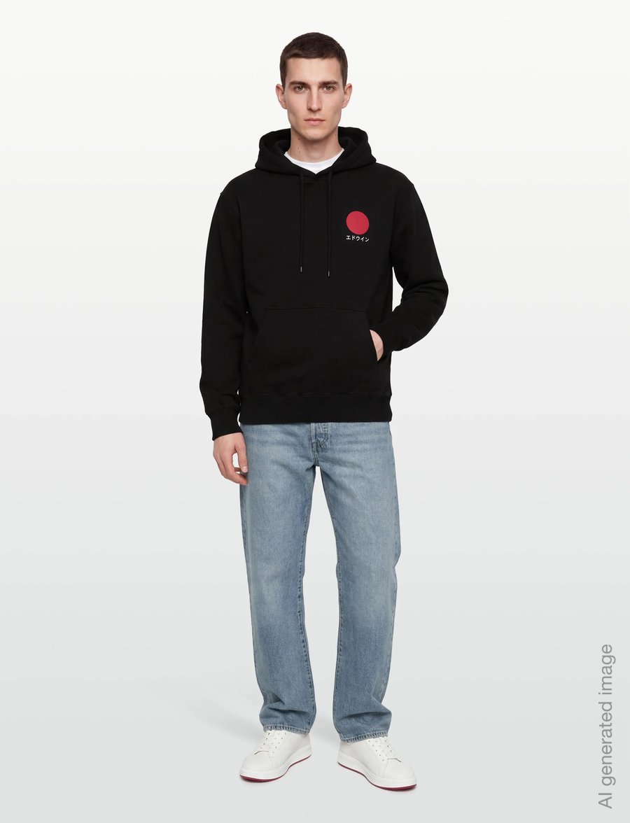 Edwin - Japanese Sun Hoodie Sweat-Black - hettupeysur - black - 0