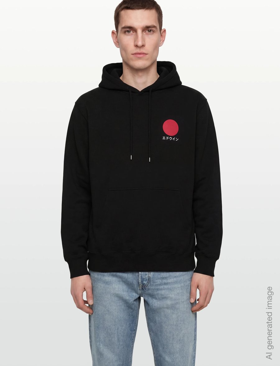 Edwin - Japanese Sun Hoodie Sweat-Black - hettupeysur - black - 3