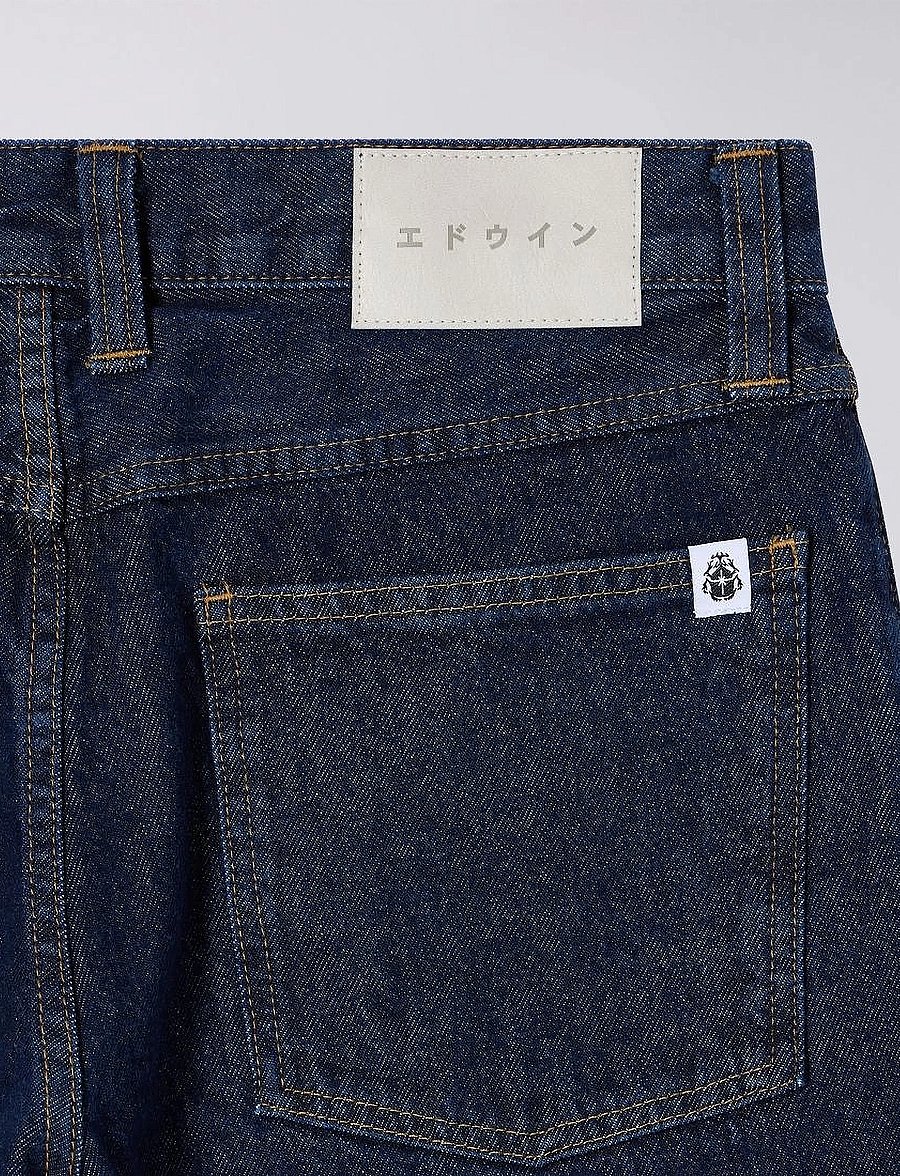 Edwin - Tyrell Pant - nach stil kaufen - blue - dark marble wash - 4