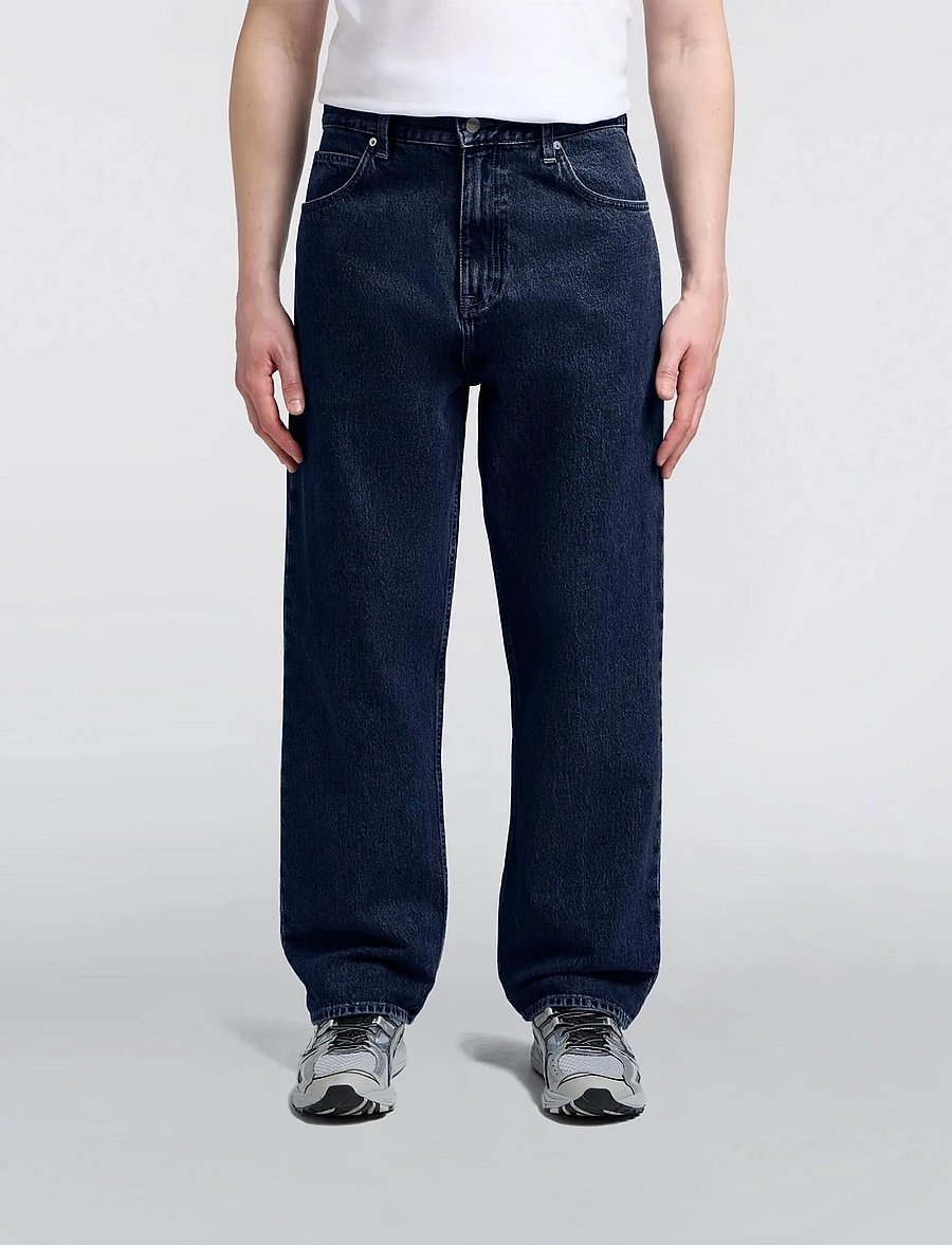 Edwin - Matrix Pant - Blue - Mid Marble Wash - loose jeans - blue - dark marble wash - 4